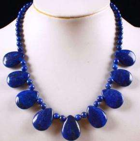 Lapis Lazuli Gemstone Teardrop Choker Necklace  