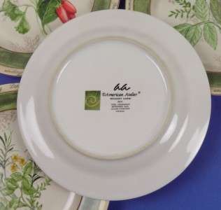 Set of 4 American Atelier BOUQUET GARNI Stoneware Salad Plates #5011 