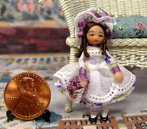 Tiny doll~1 3/4~Mistress Mary ~dollhouse Miniature Ethel Hicks~Angel 