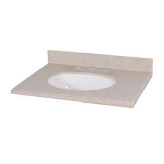 25 in. Solid Surface Vanity Top in Sandstone with White Bowl SS25P S 