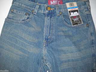   514 Boys Mens Low Slim Fit Straight Leg Sanded Blue Jeans 36 X 29 18H