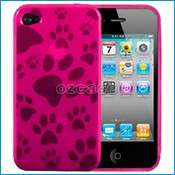 Smoky Paw Print Soft Gel Case Cover For iPhone 4 4G  