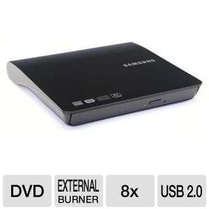 Samsung SE 208AB/TSBS Slim External 8x DVD Writer   DVD±R 8x, DVD±R 