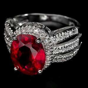IMPRESSIVE HOT TOP AAA RED TOPAZ,SAPPHIRE 925 SILVER RING SZ 6.5 