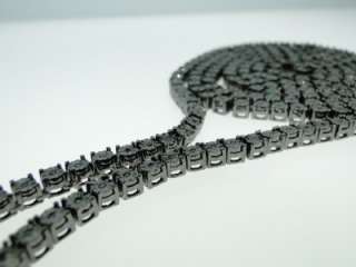 ROW ALL BLACK DIAMOND CHAIN NECKLACE 3 CT 34 INCH  
