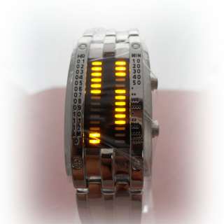 Unique Metal Yellow LED Mens Sports Military Watch Brand New  