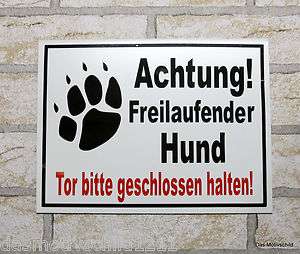 Warnschild Freilaufender Hund Schild 21 x 16 cm   Neu  