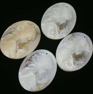 30x40mm White MOP SHELL CARVED Mermaid Pendant Bead 1pc  