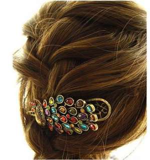   Vintage Retro Antique Crystal Peacock Hairpin ts05 great gift  