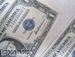 12 US 1935 D E F G H $1 ONE DOLLAR SILVER CERTIFICATE BLUE SEAL SMALL 