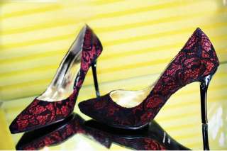   sexy Lace 7.5cm Stilettos bride evening Wedding heel Pump Shoes  