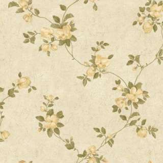 The Wallpaper Company 56 Sq.ft. Beige Magnolia Blossoms Wallpaper 