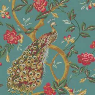 The Wallpaper Company 56 sq.ft. Peacock Peacocks And Vines Wallpaper 