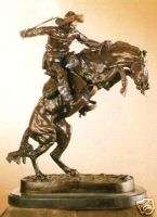 Handmade Bronze Sculpture Bronco Buster by F.Remington  