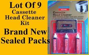 Lot Of 9 Pack Audio Tape Cassette Head Cleaner Kit NEW  