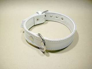 Exklusives Halsband Lederhalsband Leder Hundehalsband Weiß 3,0cm in 