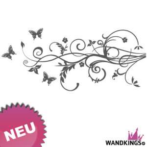 Wandtattoo Schmetterling Hibiskus Ranke 70x30,5cm NEU  