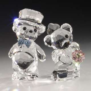 Swarovski Crystal Wedding Kris Bear Bride & Groom Flower w/Original 