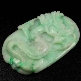 Dragon Amulet Badge Green Pendant Natural Untreated Grade A Chinese 