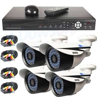   CCTV DVR 4 Surveillance Sony CCD 650 TV Lines Cameras Security System