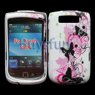   Butterfly Style Full Hard Cover Case Skin For BlackBerry Torch 9800