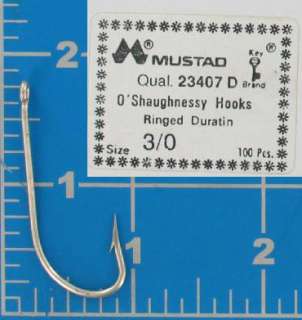 Mustad Fishing Hooks OShaughnessy 23407D Sz 3/0 Ct 100  
