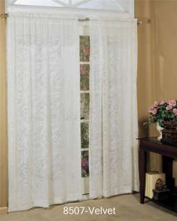 Velvet Jacquard Window Curtain Panel Ivory 2PCS On Sale  