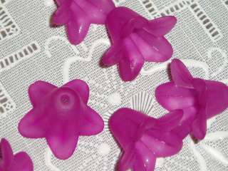 Beautiful matte Violet lily flower beads measuring 18mm. Very vibrant 