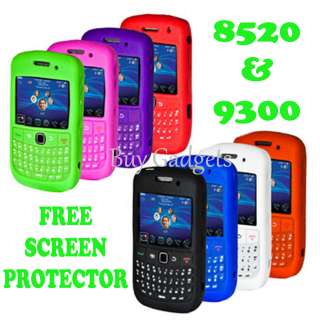 KEYPAD SILICONE CASE & SCREEN PROTECTOR FOR BLACKBERRY CURVE 8520 9300 