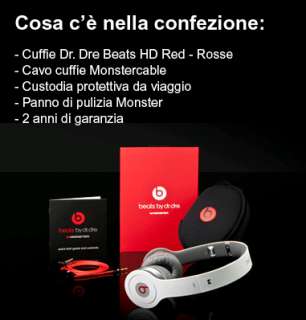 MONSTER BEATS BY DR. DRE SOLO HD RED   CUFFIE ON EAR CON CONTROL TALK 