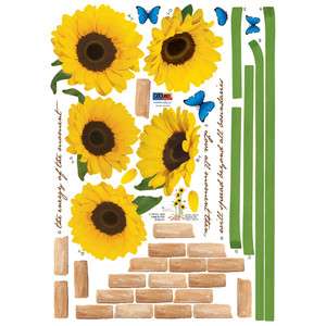 ECO Morning Sunflowers Art Instant Decoration Wall Sticker Decal 