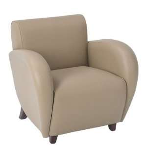  Office Star Furniture Eco Leather Club Chair Taupe/Cherry 