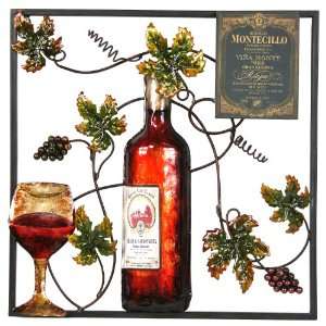  Link Direct A03073/2 UPS Metal Wine and Leaf Wall Plaque 