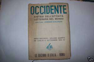 OCCIDENTE sintesi.. attività letteraria.. N. 4 1933 XI  