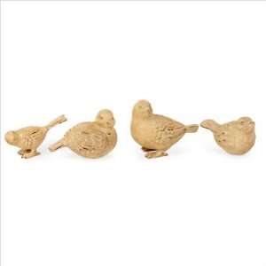 IMAX Chipper Set Of Four Antique White Songbirds 