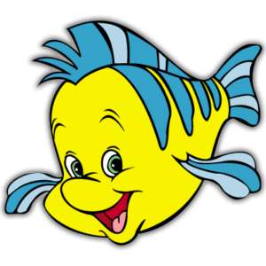 Little Mermaid Flounder Disney Princess sticker 4 x 4  