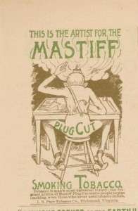 1891 Mastiff plug cut smoking tobacco advertising AD  