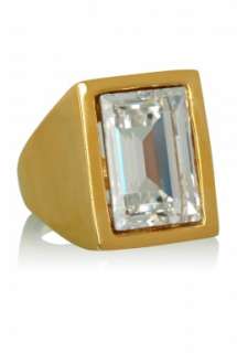 Rectangular Cocktail Ring by Kenneth Jay Lane   Gold   Buy Jewellery 