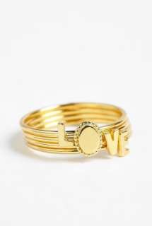 Phoebe Coleman  The Power Of Love Stacking Gold Plated Rings by 