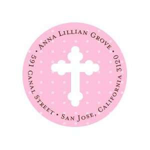 Pink Polka Dots with Cross Stickers 