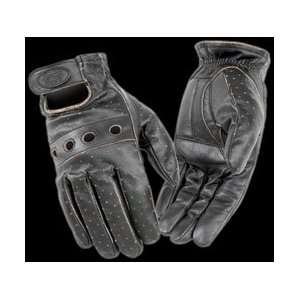  RIVER ROAD OUTLAW VINTAGE LEATHER GLOVES (SMALL) (BLACK 