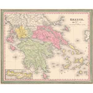  Mitchell 1850 Antique Map of Greece   $349 Office 