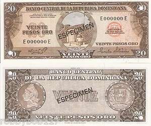 DOMINICAN REPUBLIC 20 Pesos Banknote World Money Currency BILL UNC 