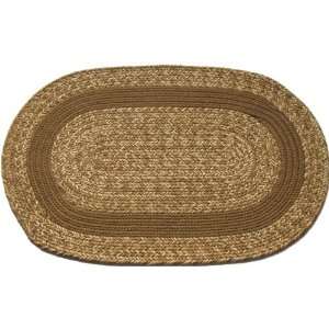   Tweed   Light Brown Band   Oval Braided Rug (3 x 5): Home & Kitchen
