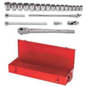    22TB 22 Piece 3/4 Inch Drive Socket and Drive Tool Set with Tool Box