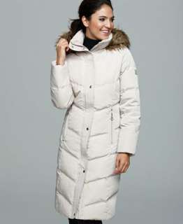 Calvin Klein Coat,Hooded Faux Fur Trim Down Puffer