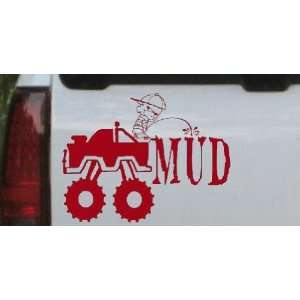 Red 16in X 20.8in    Pee On Mud Off Road Car Window Wall Laptop Decal 