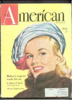 The AMERICAN magazine March 1948 HITLER Experts HARRY BYRD Coleen Gray 