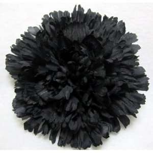  Black Carnation Hair Flower Clip and Pin Back Beauty