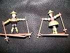 Barclay Manoil Skiers Toy Christmas Figures 1930s NM  
